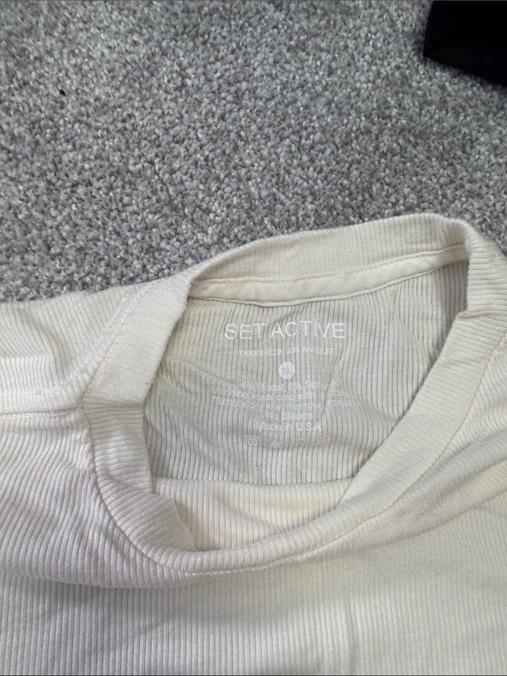 SET Active Cream Short-Sleeve Ribbed Tee - Picture 2 of 4